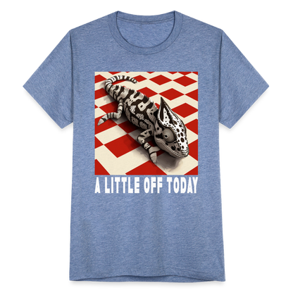 "A Little Off Today" Black and White Chameleon Unisex Tri Blend T-Shirt - heather blue