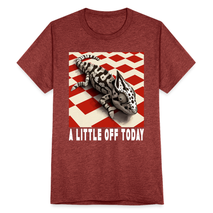 "A Little Off Today" Black and White Chameleon Unisex Tri Blend T-Shirt - heather cranberry