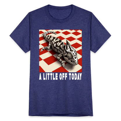 "A Little Off Today" Black and White Chameleon Unisex Tri Blend T-Shirt - heather indigo