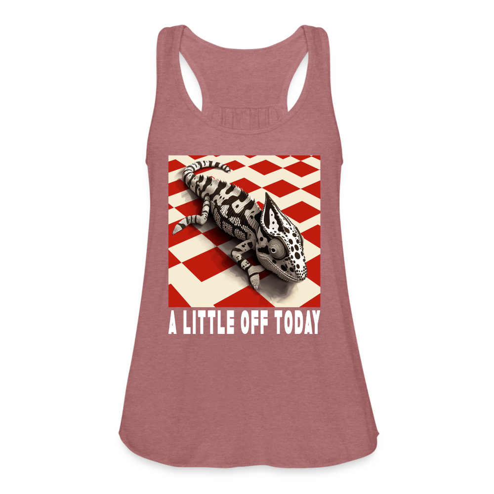 "A Little Off Today" Black and White Chameleon Women's Flowy Tank Top - mauve