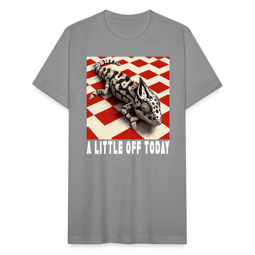 "A Little Off Today" Black and White Chameleon Unisex Jersey T-Shirt - slate