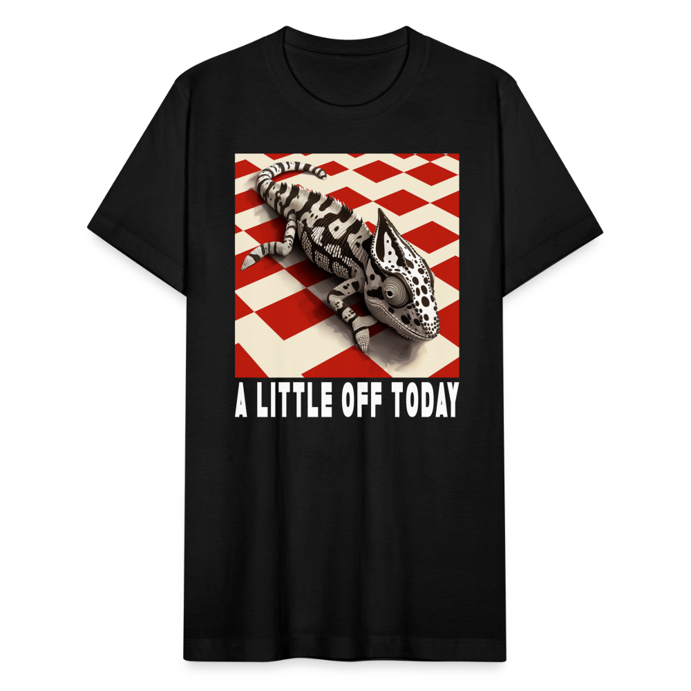 "A Little Off Today" Black and White Chameleon Unisex Jersey T-Shirt - black