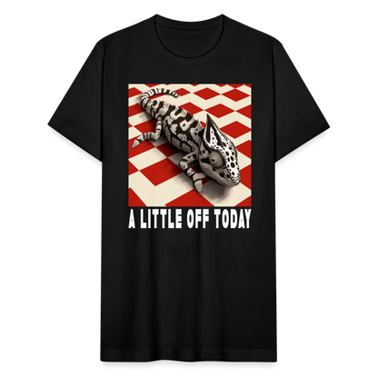 "A Little Off Today" Black and White Chameleon Unisex Jersey T-Shirt - black