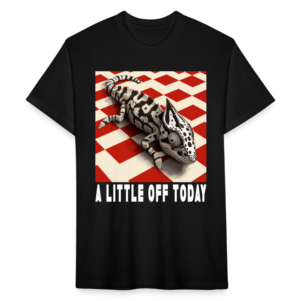 "A Little Off Today" Black and White Chamelean Cotton/Poly T-Shirt - black