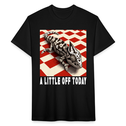 "A Little Off Today" Black and White Chamelean Cotton/Poly T-Shirt - black