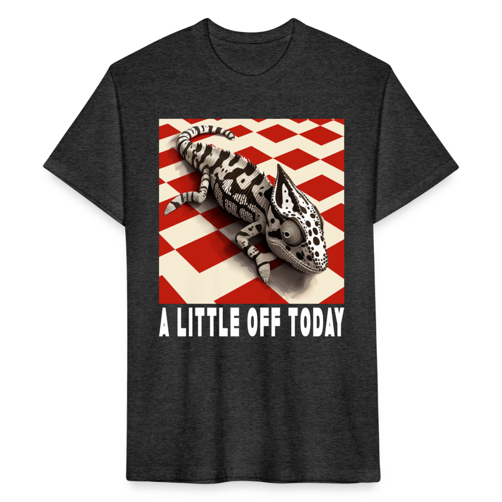 "A Little Off Today" Black and White Chamelean Cotton/Poly T-Shirt - heather black