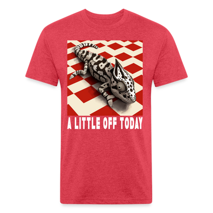 "A Little Off Today" Black and White Chamelean Cotton/Poly T-Shirt - heather red