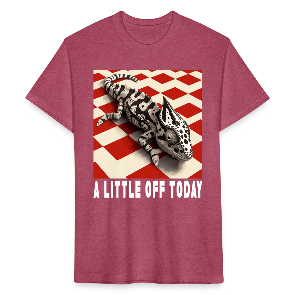 "A Little Off Today" Black and White Chamelean Cotton/Poly T-Shirt - heather burgundy