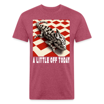 "A Little Off Today" Black and White Chamelean Cotton/Poly T-Shirt - heather burgundy