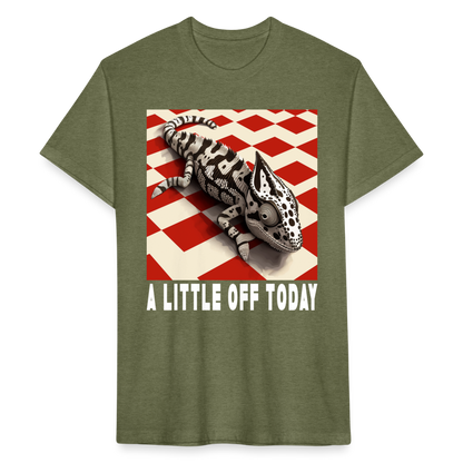 "A Little Off Today" Black and White Chamelean Cotton/Poly T-Shirt - heather military green