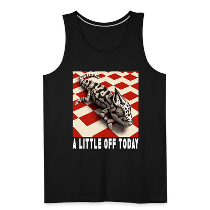 "A Little Off Today" Black and White Chamelean Men's Premium Tank Top - black