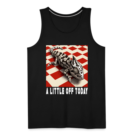 "A Little Off Today" Black and White Chamelean Men's Premium Tank Top - black