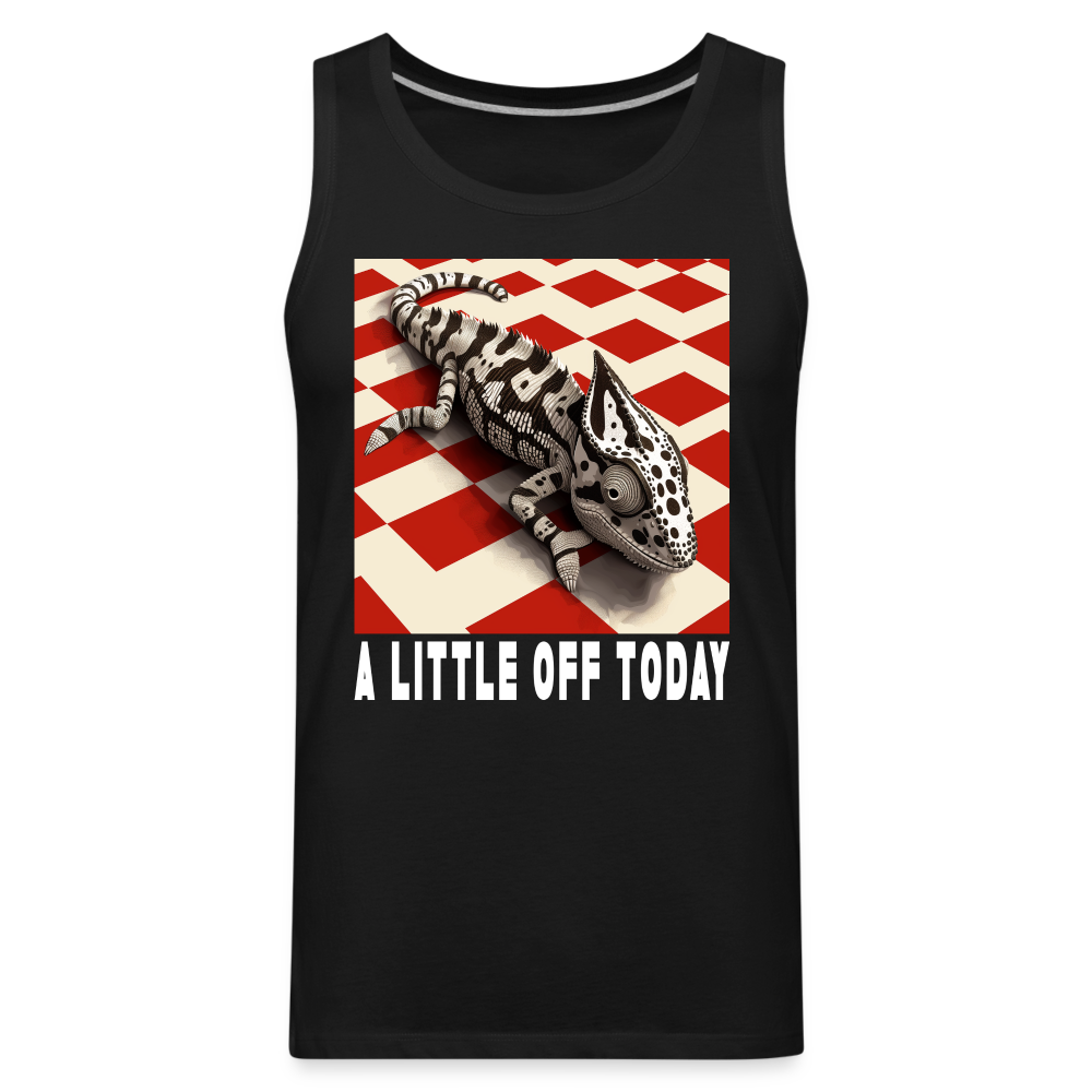 "A Little Off Today" Black and White Chamelean Men's Premium Tank Top - black