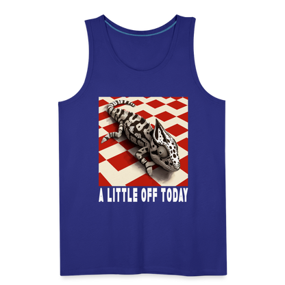 "A Little Off Today" Black and White Chamelean Men's Premium Tank Top - royal blue