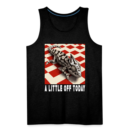 "A Little Off Today" Black and White Chamelean Men's Premium Tank Top - charcoal grey