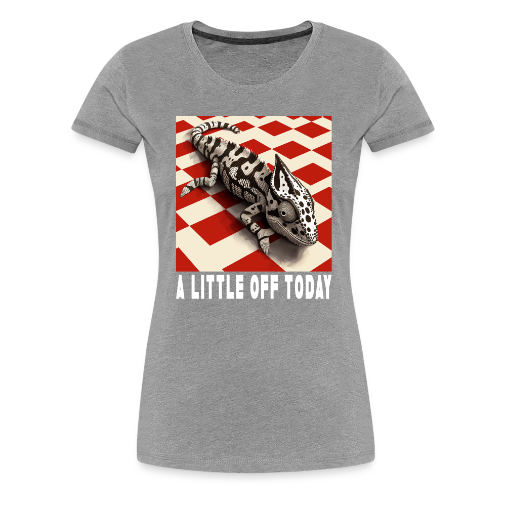 "A Little Off Today" Black and White Chamelean Classic T-Shirt - heather gray