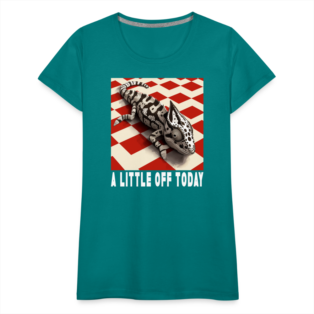 "A Little Off Today" Black and White Chamelean Classic T-Shirt - teal