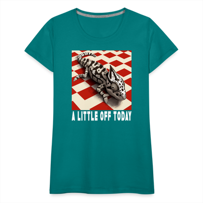 "A Little Off Today" Black and White Chamelean Classic T-Shirt - teal