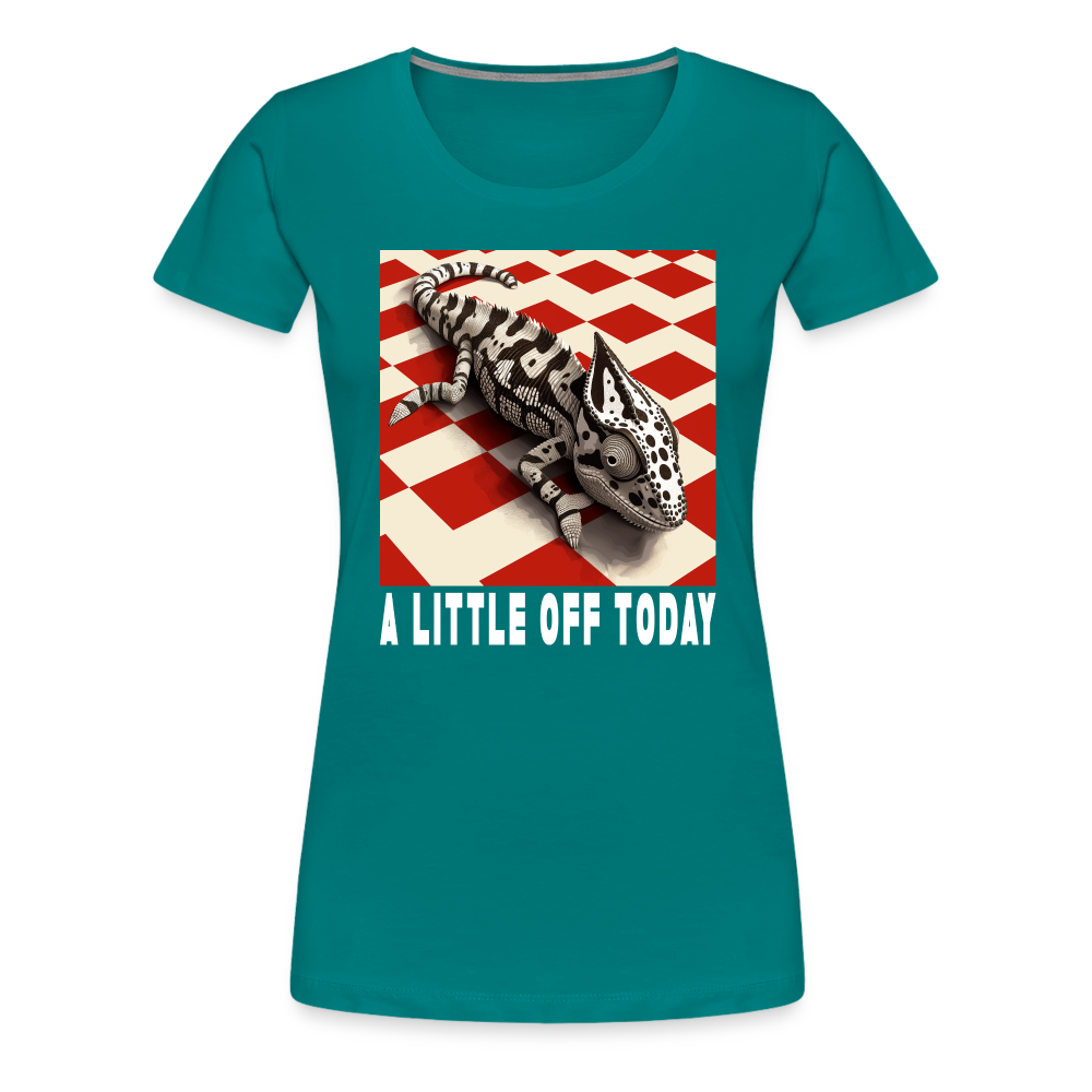 "A Little Off Today" Black and White Chamelean Classic T-Shirt - teal