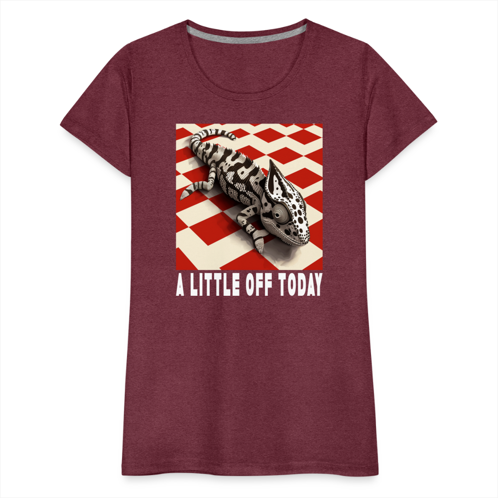 "A Little Off Today" Black and White Chamelean Classic T-Shirt - heather burgundy