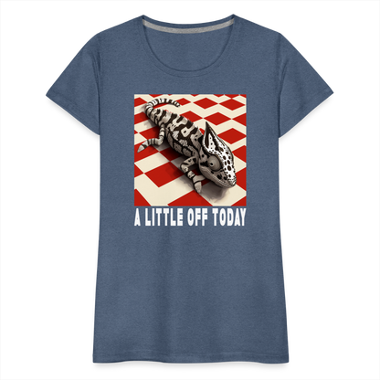 "A Little Off Today" Black and White Chamelean Classic T-Shirt - heather blue