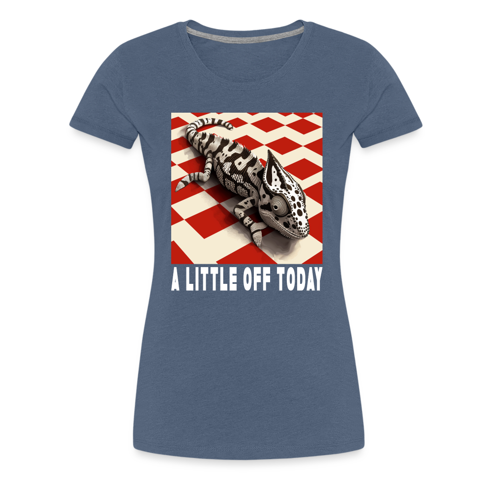 "A Little Off Today" Black and White Chamelean Classic T-Shirt - heather blue