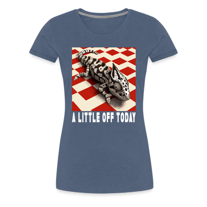 "A Little Off Today" Black and White Chamelean Classic T-Shirt - heather blue