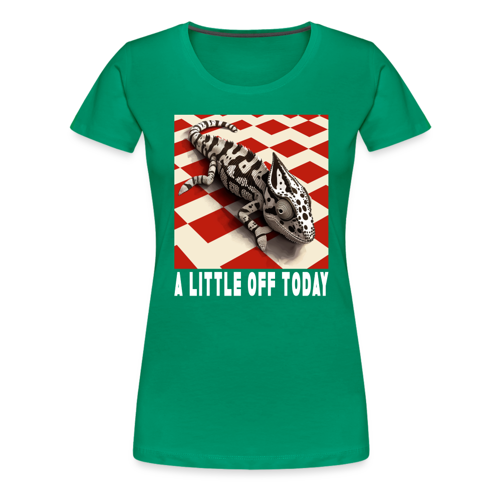 "A Little Off Today" Black and White Chamelean Classic T-Shirt - kelly green