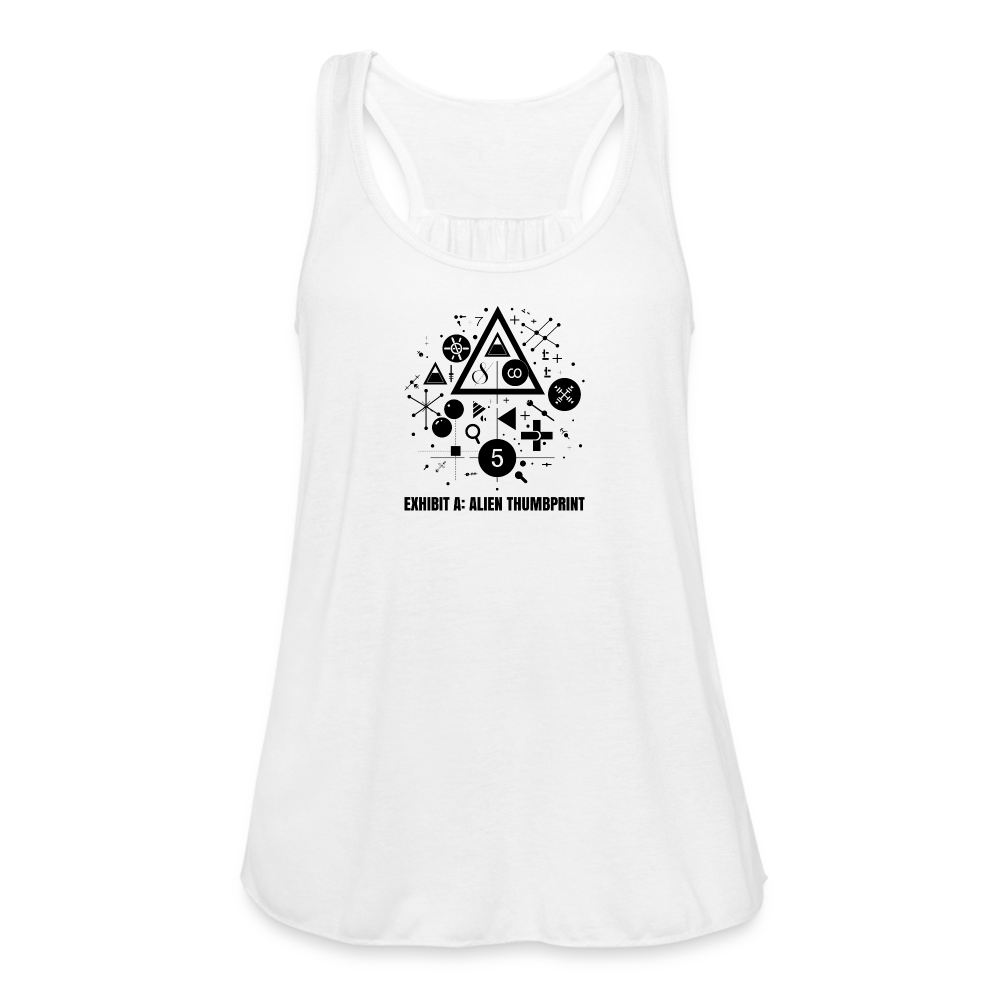 "Alien Thumbprint" Minimalist Women's Flowy Tank Top - white