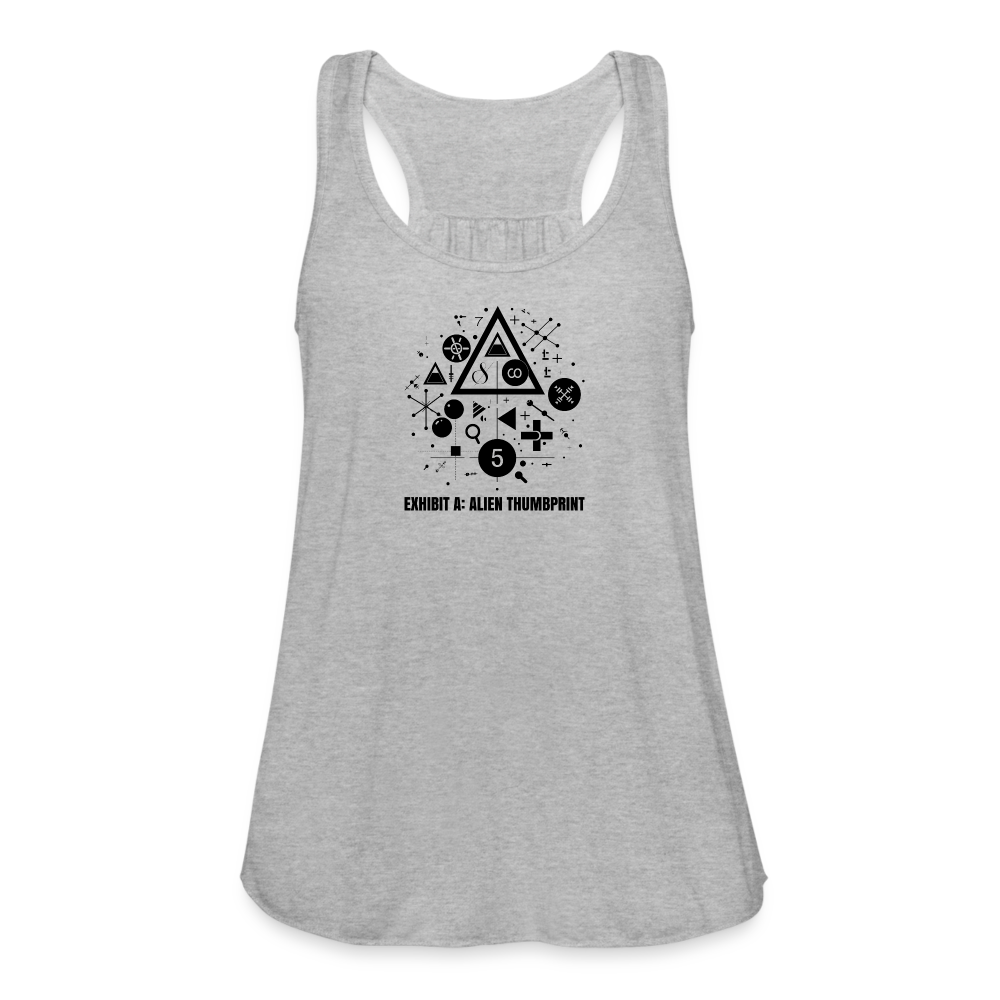 "Alien Thumbprint" Minimalist Women's Flowy Tank Top - heather gray