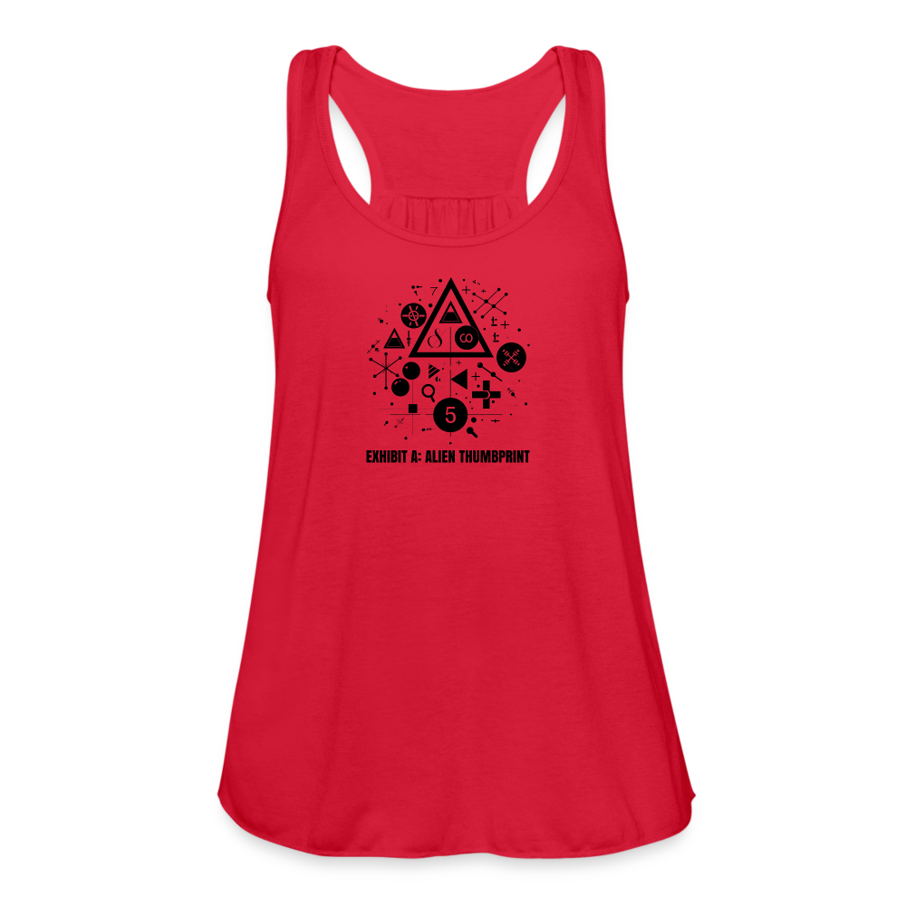 "Alien Thumbprint" Minimalist Women's Flowy Tank Top - red