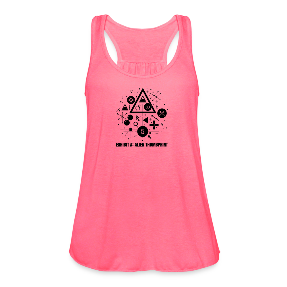 "Alien Thumbprint" Minimalist Women's Flowy Tank Top - neon pink