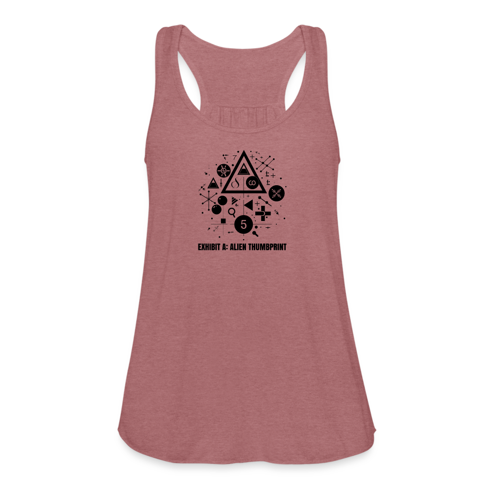 "Alien Thumbprint" Minimalist Women's Flowy Tank Top - mauve