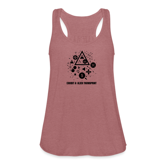 "Alien Thumbprint" Minimalist Women's Flowy Tank Top - mauve