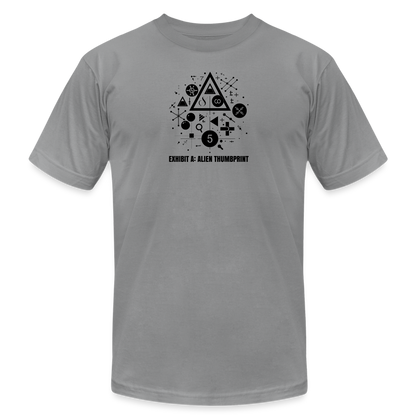 "Alien Thumbprint" Minimalist Unisex Jersey T-Shirt - slate