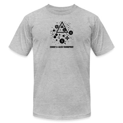 "Alien Thumbprint" Minimalist Unisex Jersey T-Shirt - heather gray