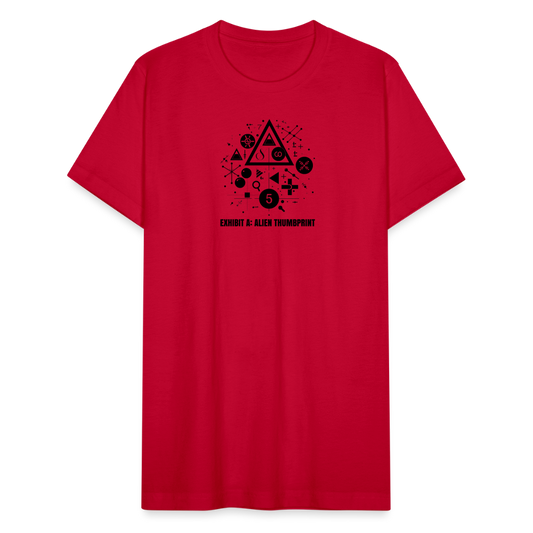 "Alien Thumbprint" Minimalist Unisex Jersey T-Shirt - red