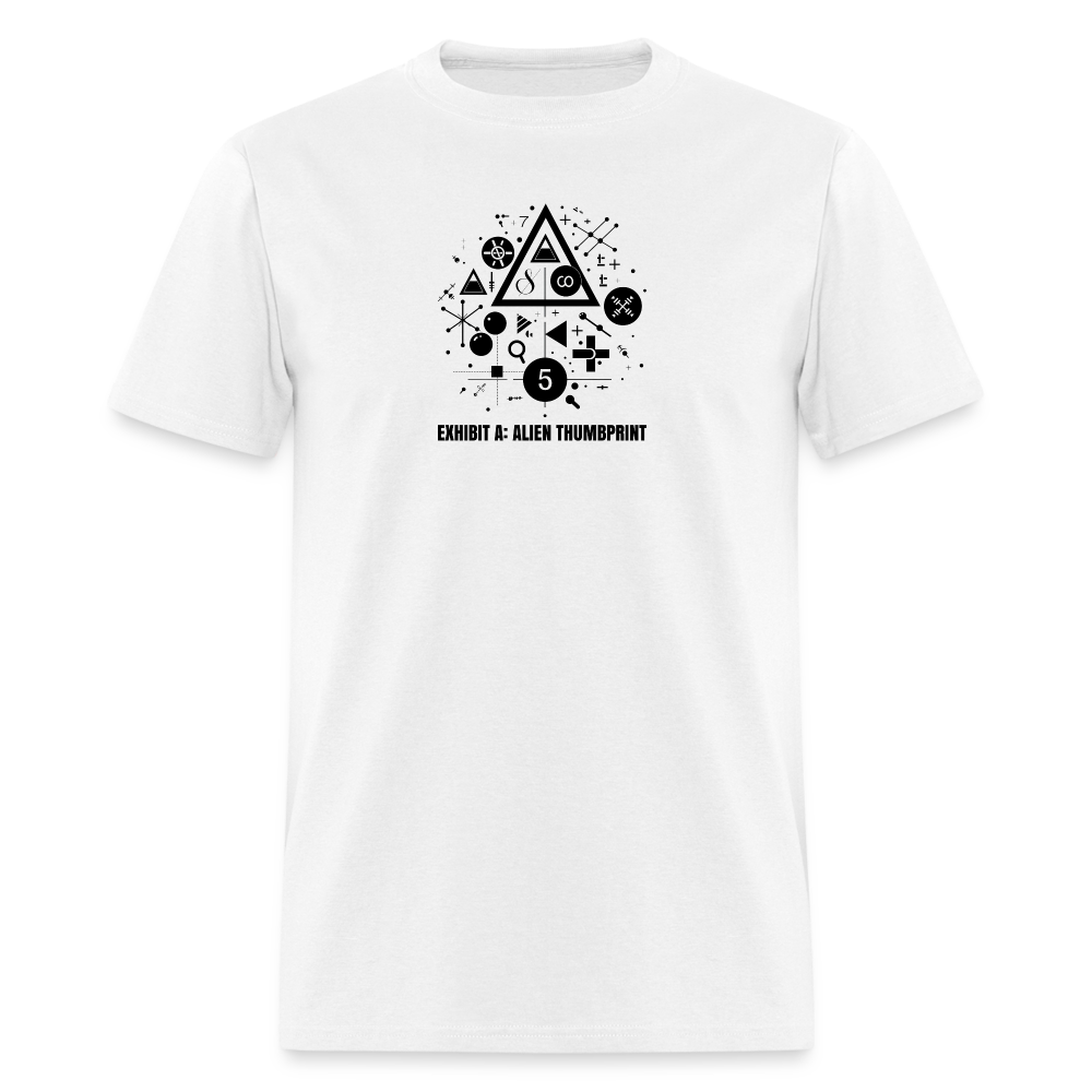 "Alien Thumbprint" Minimalist Unisex Classic T-Shirt - white