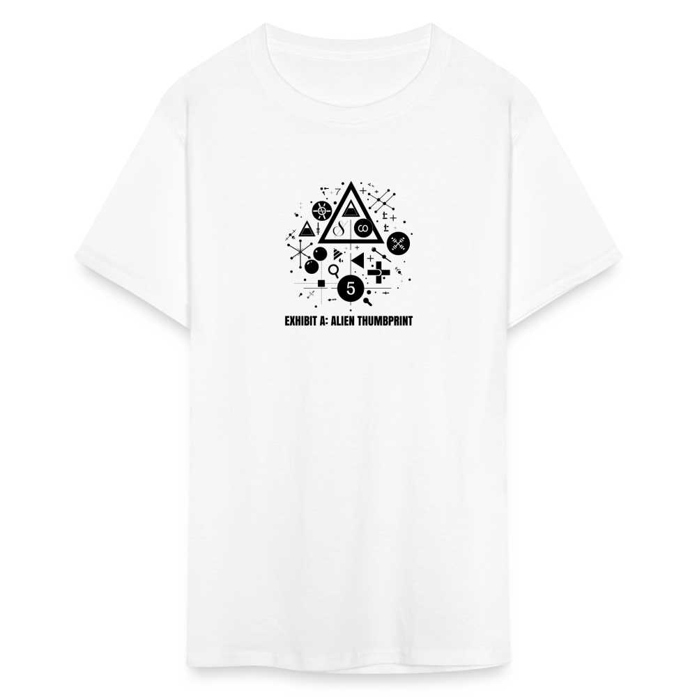 "Alien Thumbprint" Minimalist Unisex Classic T-Shirt - white