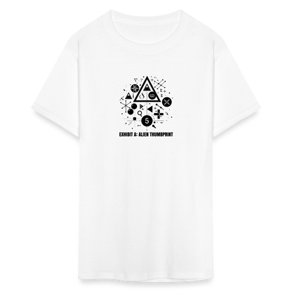 "Alien Thumbprint" Minimalist Unisex Classic T-Shirt - white