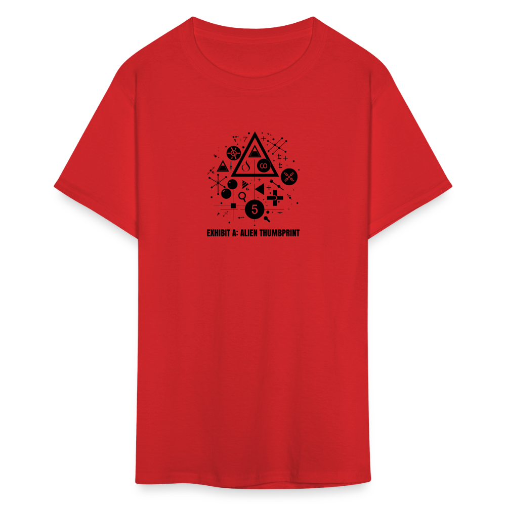 "Alien Thumbprint" Minimalist Unisex Classic T-Shirt - red