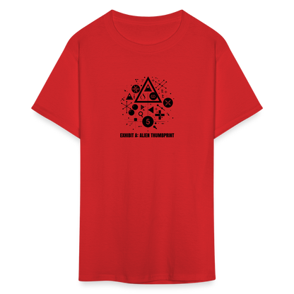 "Alien Thumbprint" Minimalist Unisex Classic T-Shirt - red