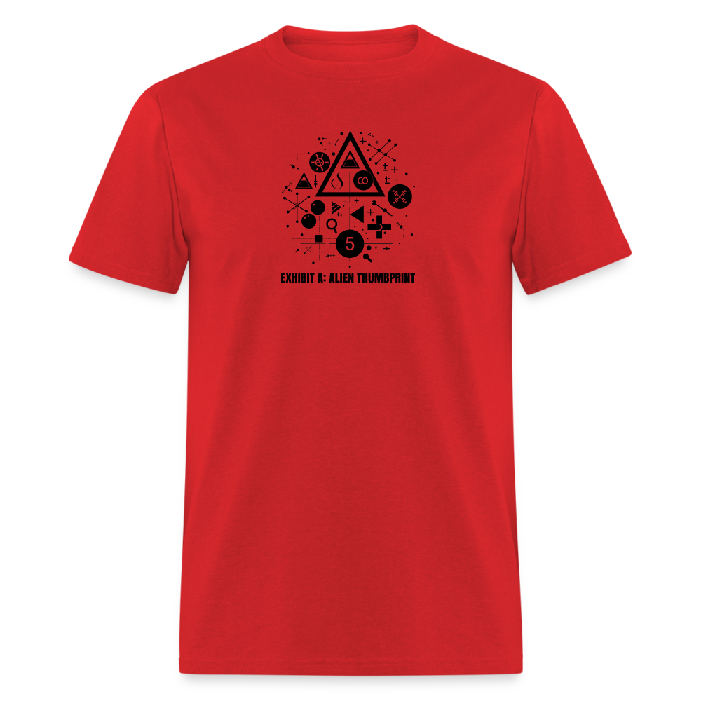 "Alien Thumbprint" Minimalist Unisex Classic T-Shirt - red