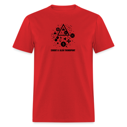 "Alien Thumbprint" Minimalist Unisex Classic T-Shirt - red