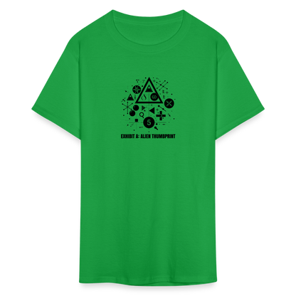 "Alien Thumbprint" Minimalist Unisex Classic T-Shirt - bright green