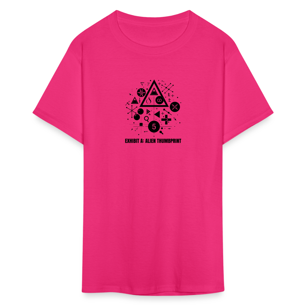 "Alien Thumbprint" Minimalist Unisex Classic T-Shirt - fuchsia