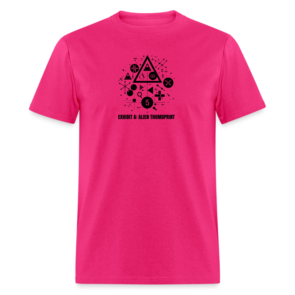 "Alien Thumbprint" Minimalist Unisex Classic T-Shirt - fuchsia