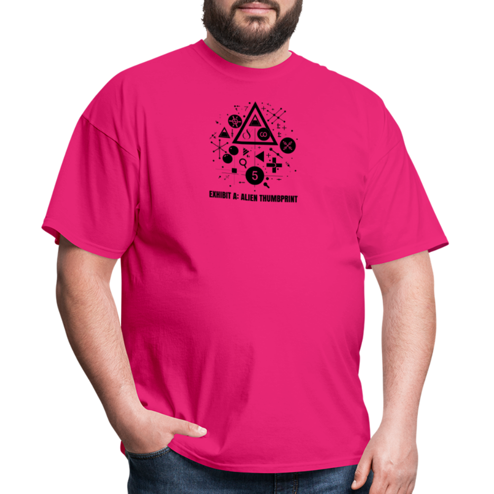 "Alien Thumbprint" Minimalist Unisex Classic T-Shirt - fuchsia