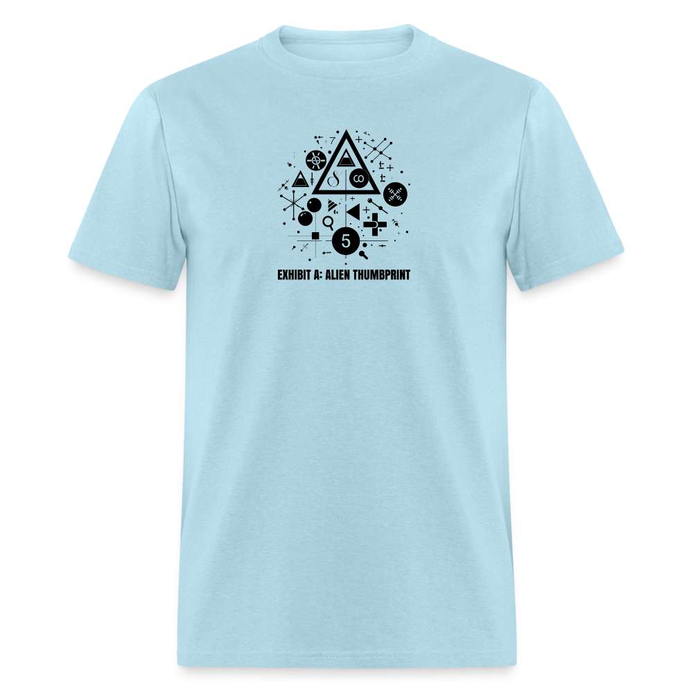 "Alien Thumbprint" Minimalist Unisex Classic T-Shirt - powder blue