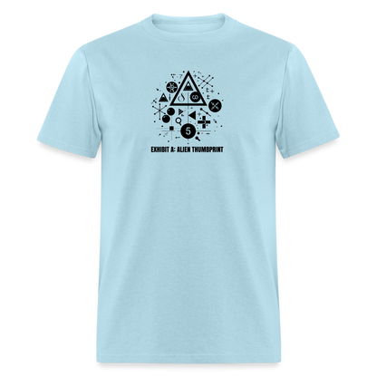 "Alien Thumbprint" Minimalist Unisex Classic T-Shirt - powder blue